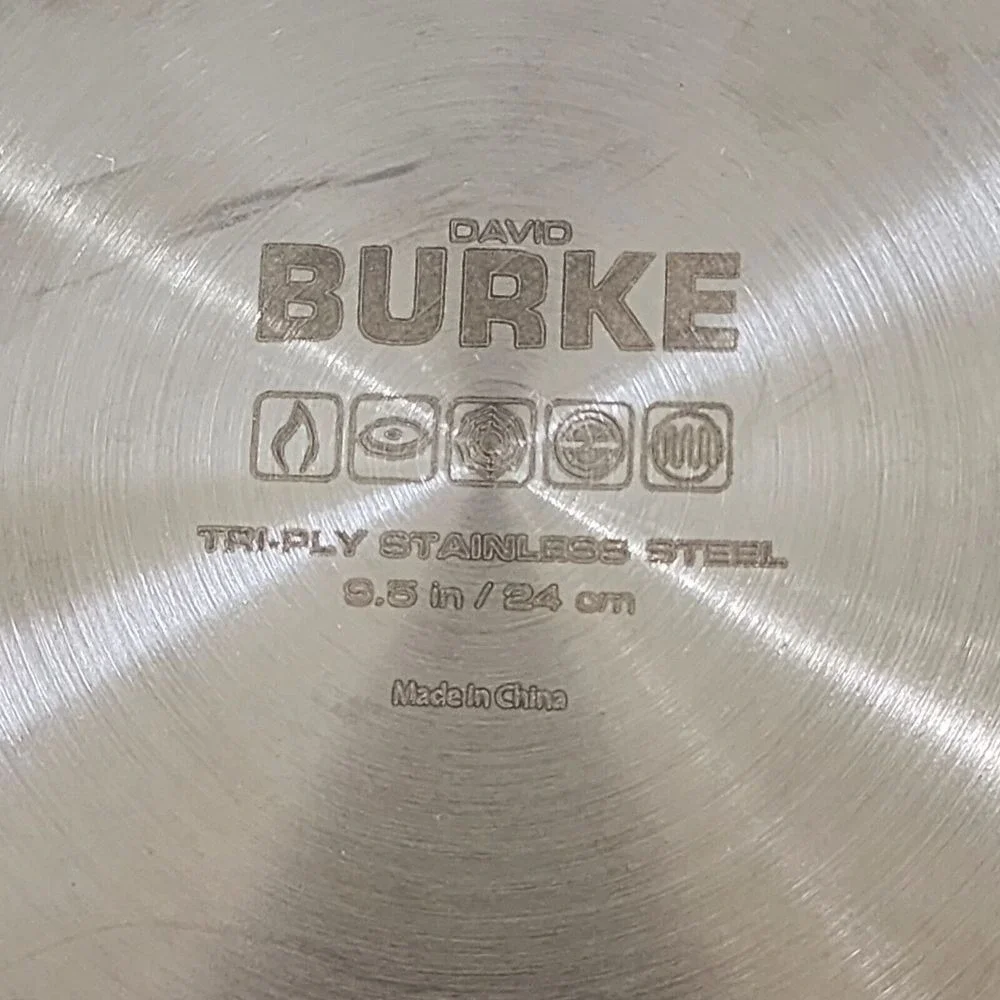 David Burke Geo Clad‎ 9.5in Tri-Ply Stainless Steel Frying Pan With Lid Cookware